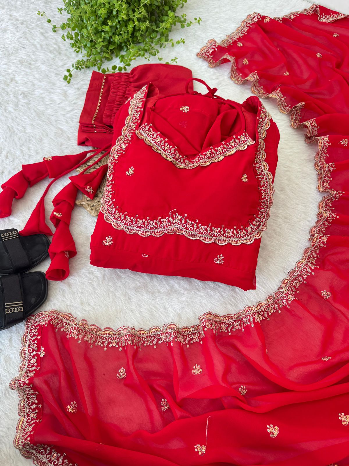Georgette Gown With Dupatta
