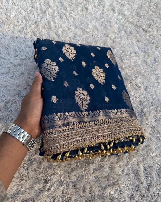 BANARASI SOFT KHADDI GEORGETTE SILK SAREE