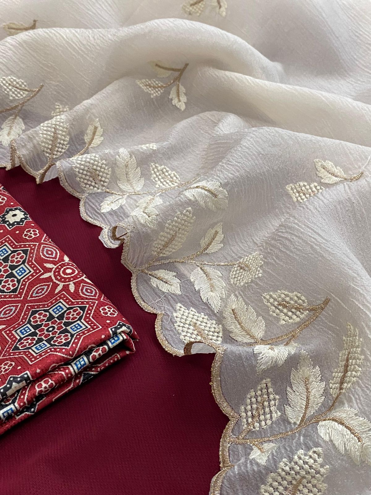 Crushed Georgette saree
