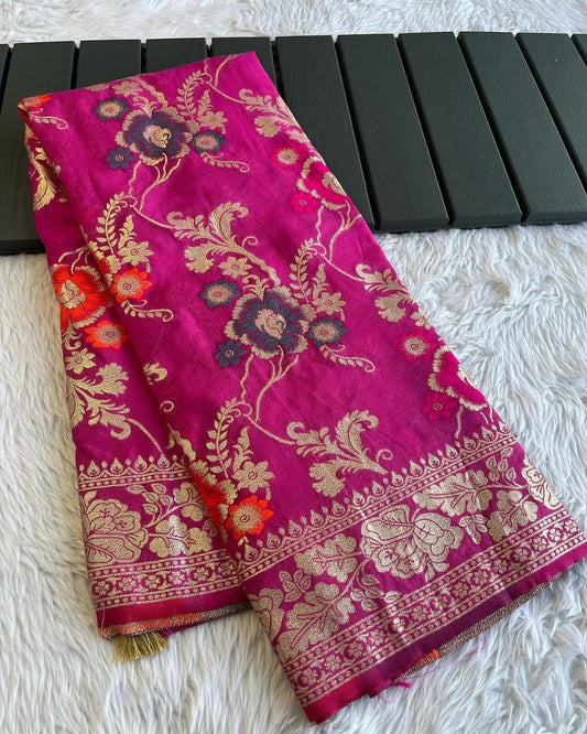 Pure Soft Khadi Crepe Silk Saree