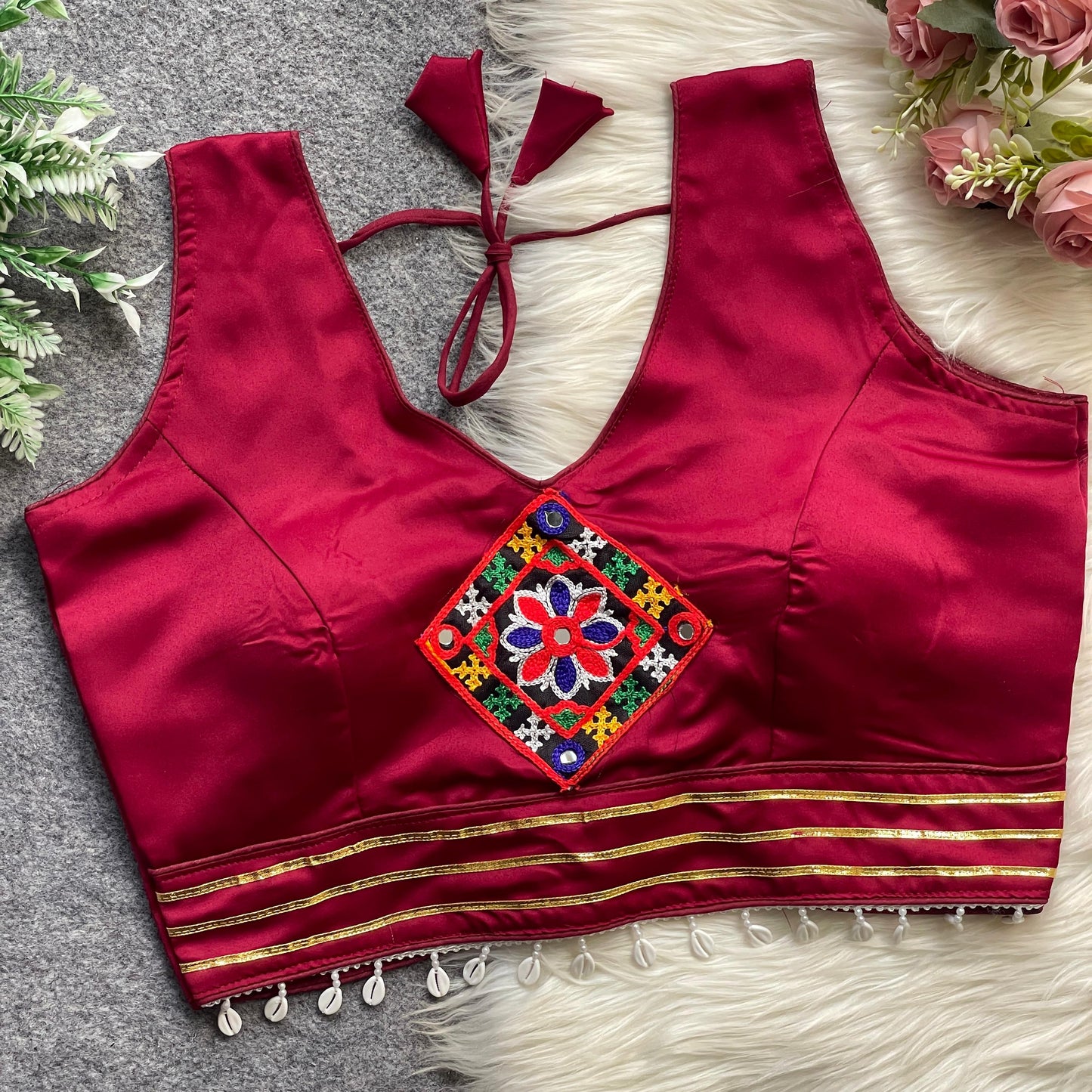 Beautiful Malai Satin Fabric Blouse