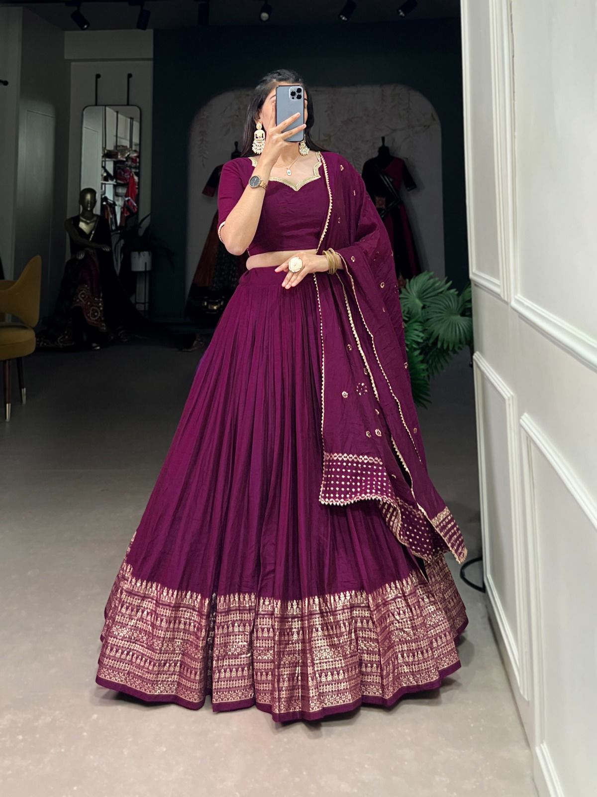 Pure Chanderi Lehenga