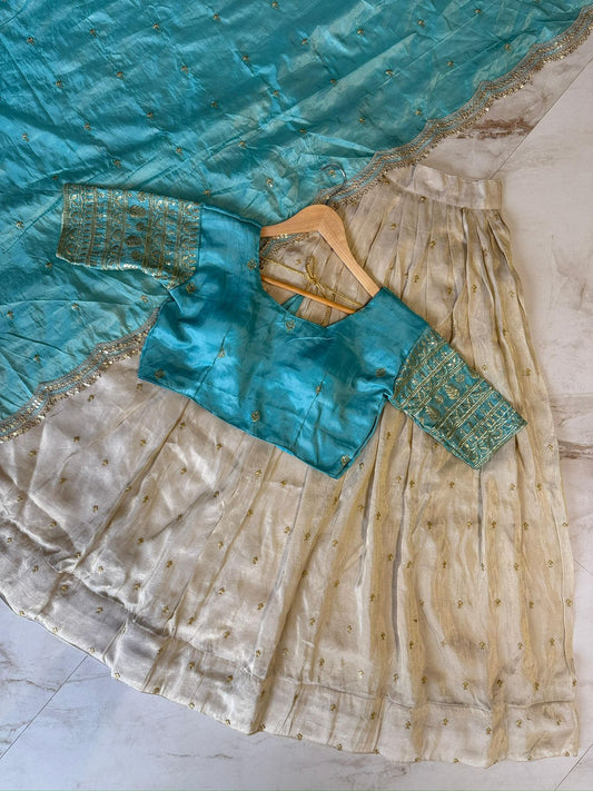 Tissue Silk Half Saree lehenga Choli