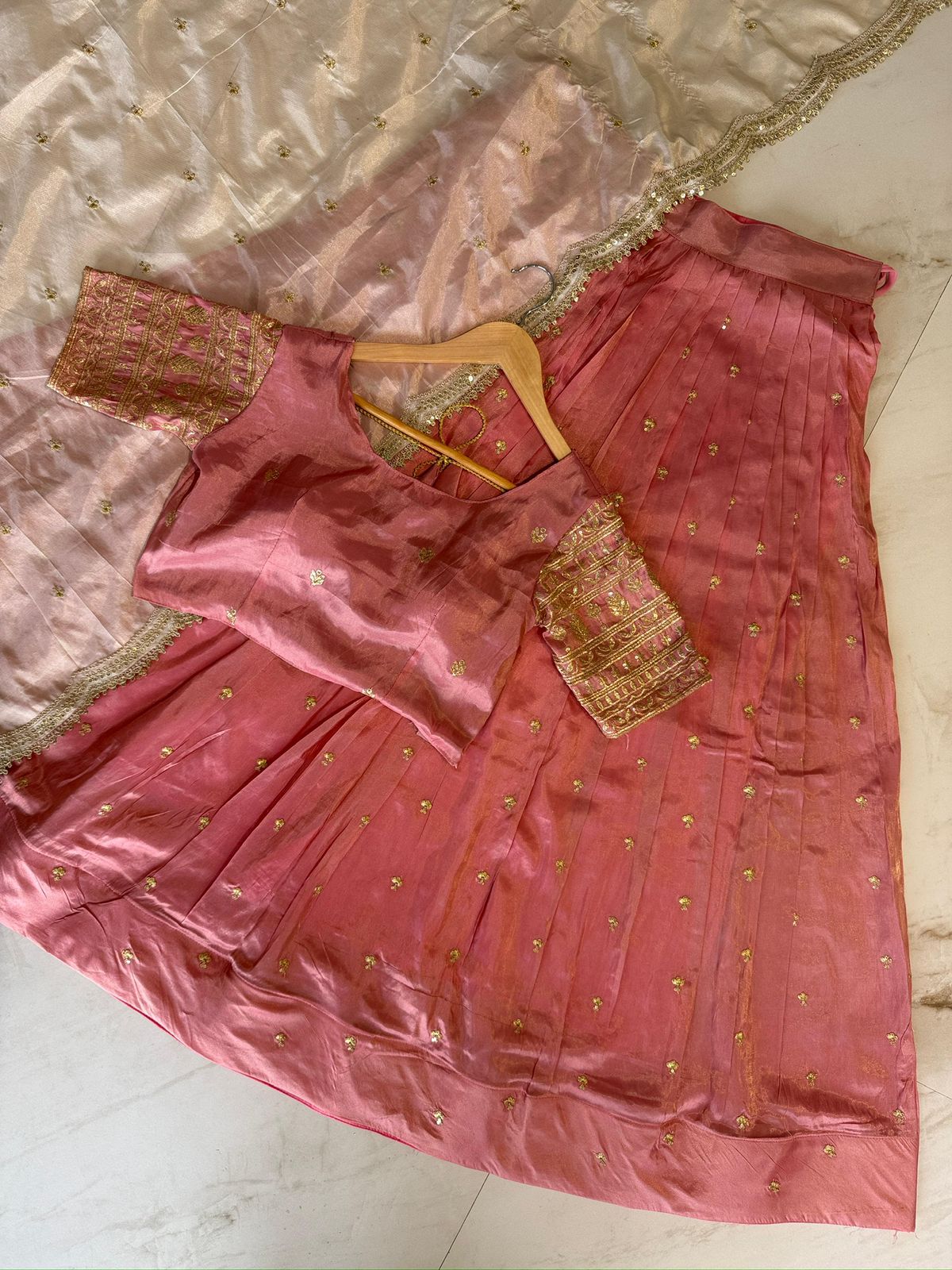 Tissue Silk Half Saree lehenga Choli