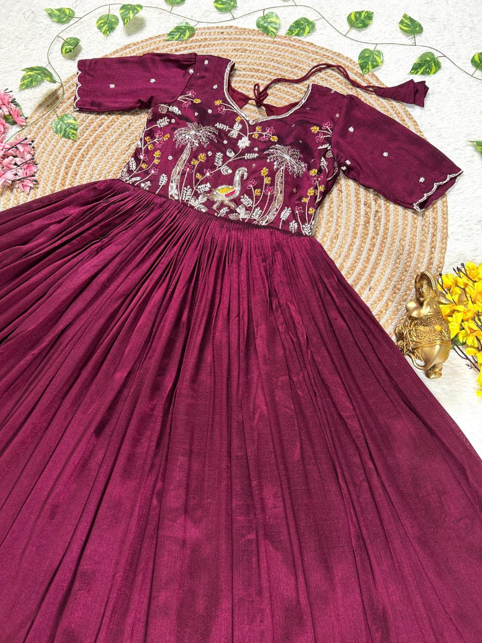 Vichitra Silk Fabric Gown