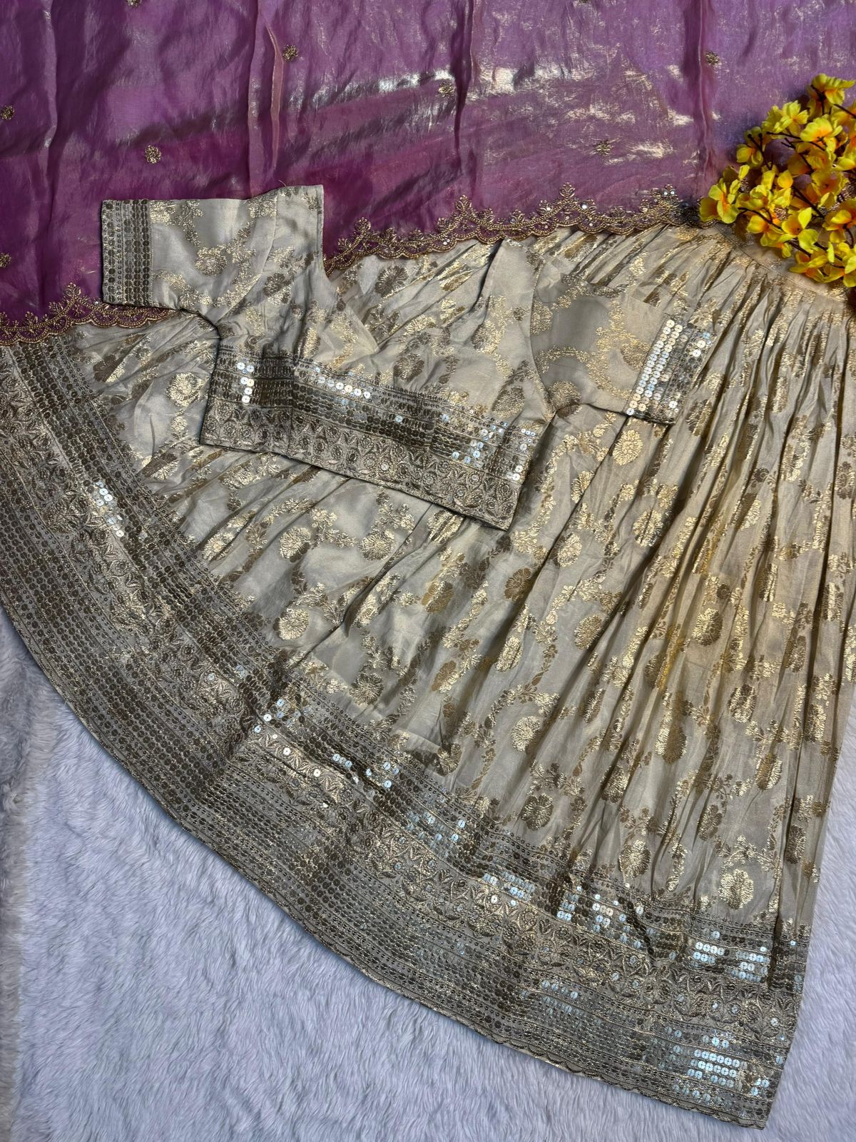 Pure Simmer Silk Half Saree