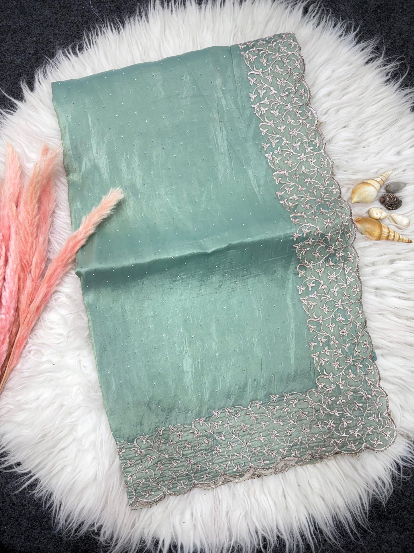 Crunchy Sattin Silk Saree