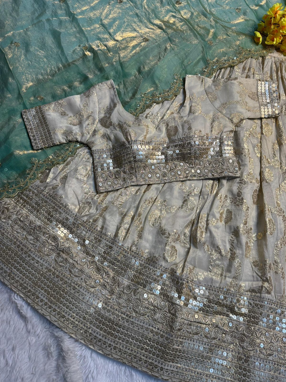 Pure Simmer Silk Half Saree