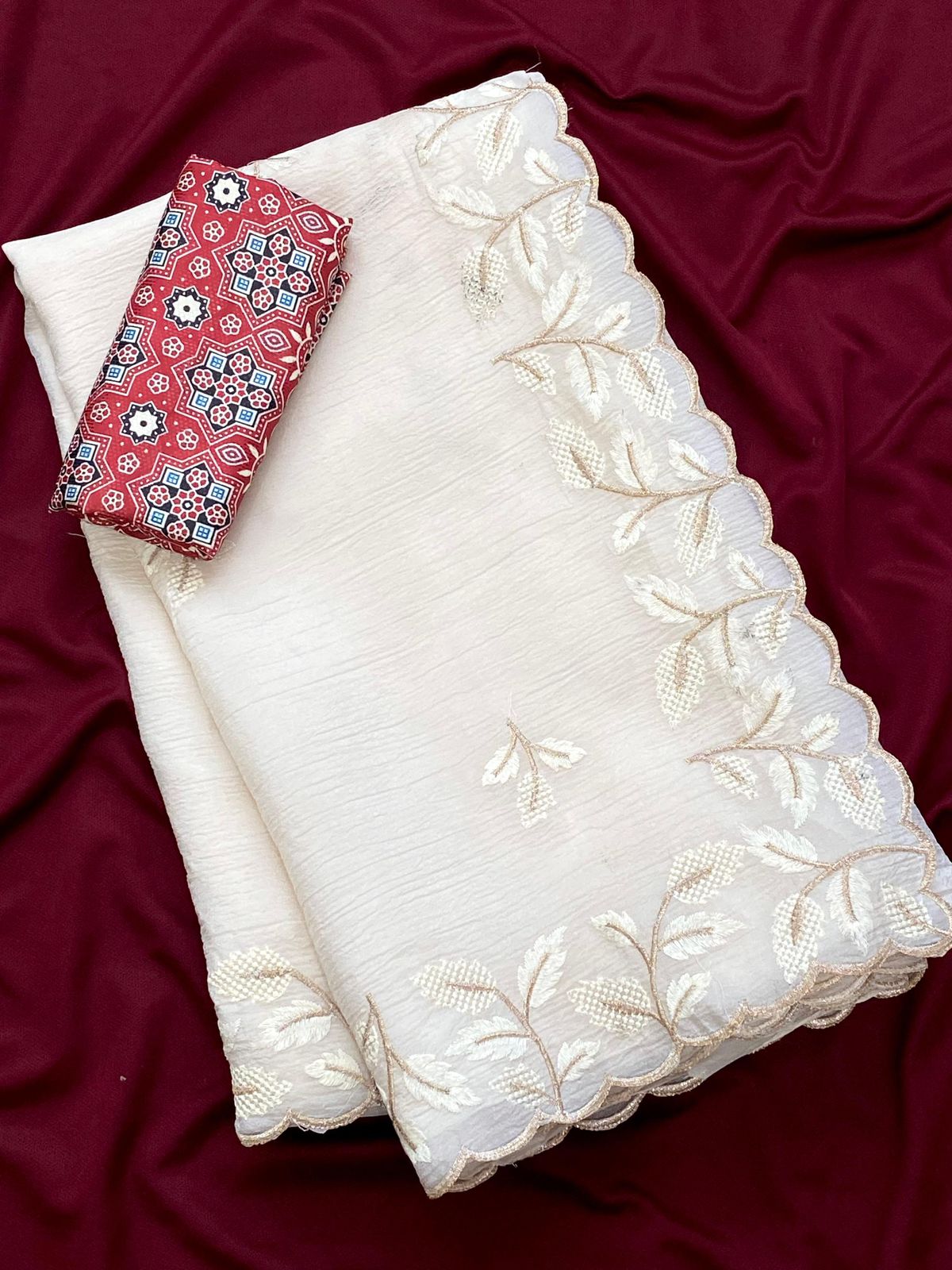 Crushed Georgette saree