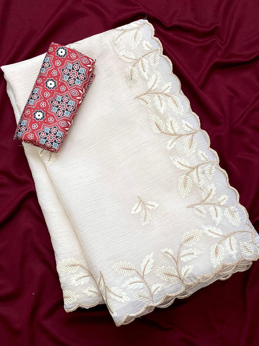 Crushed Georgette saree