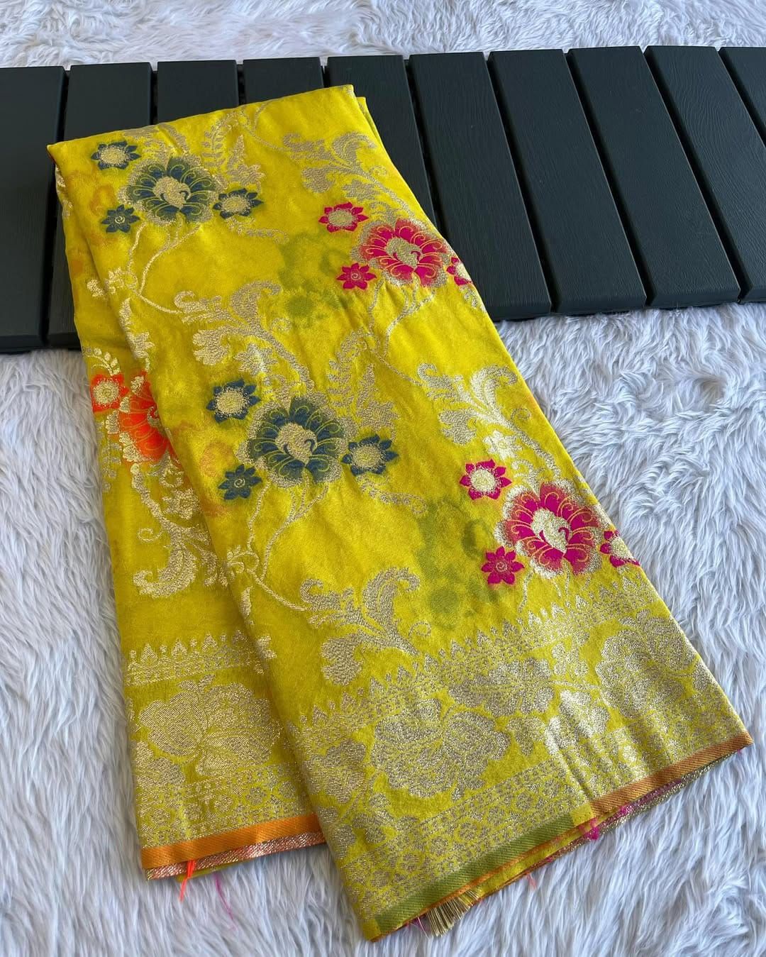 Pure Soft Khadi Crepe Silk Saree