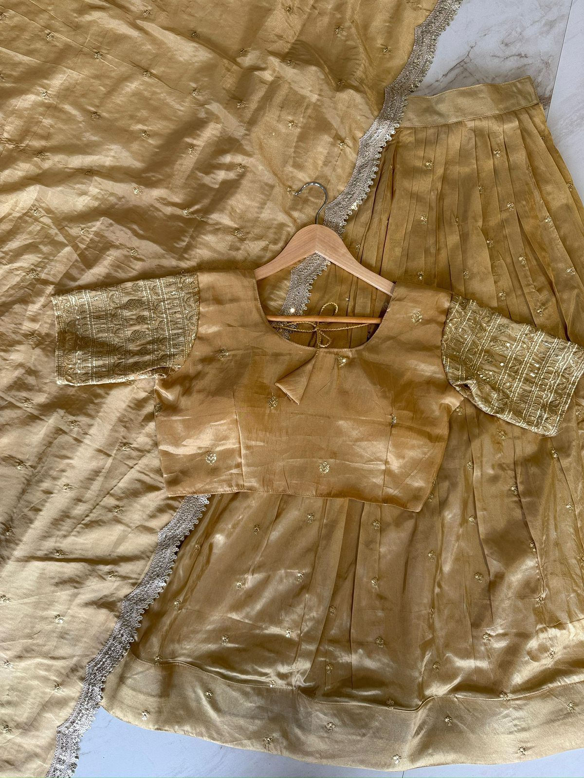 Tissue Silk Half Saree lehenga Choli