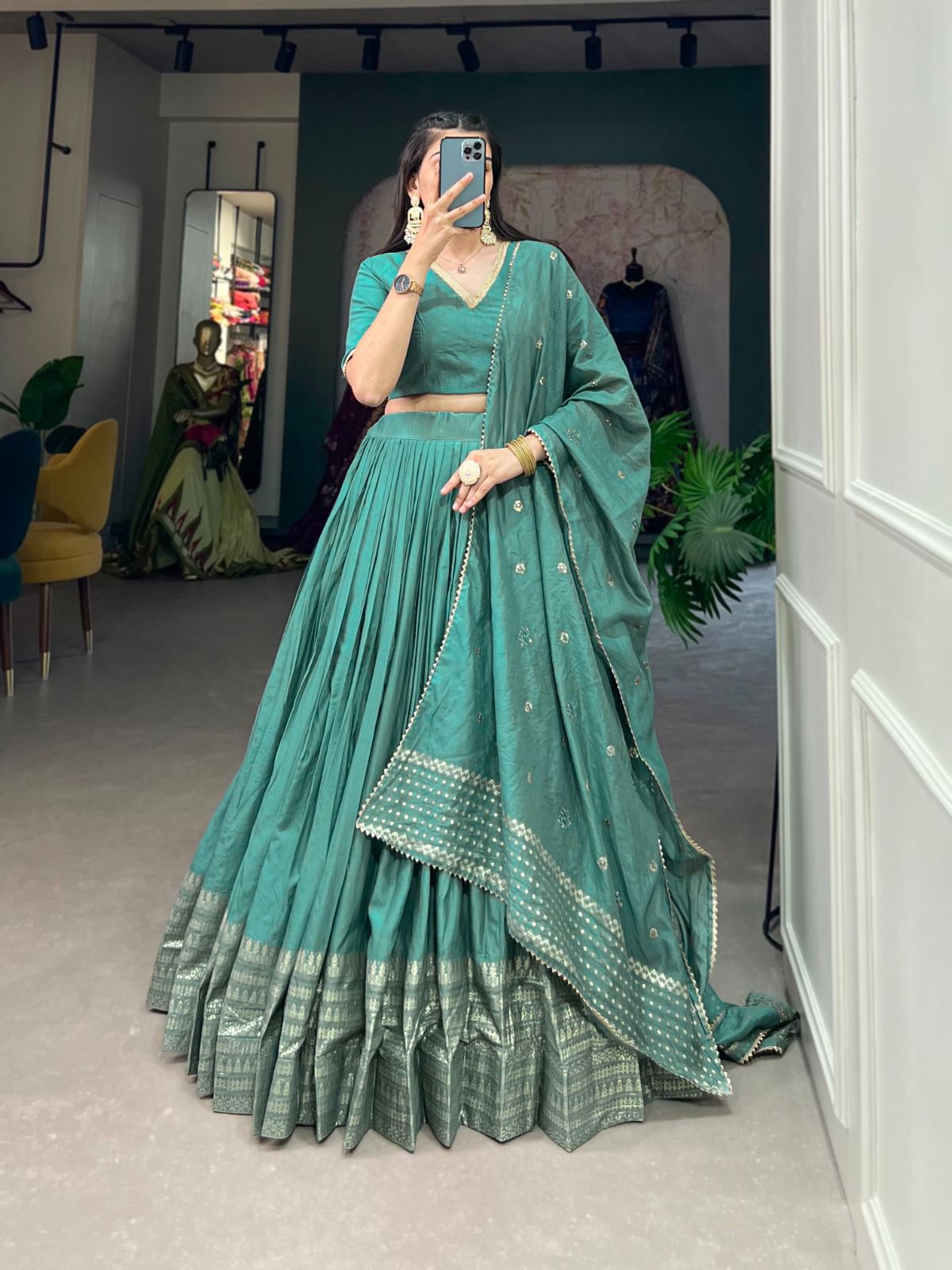 Pure Chanderi Lehenga