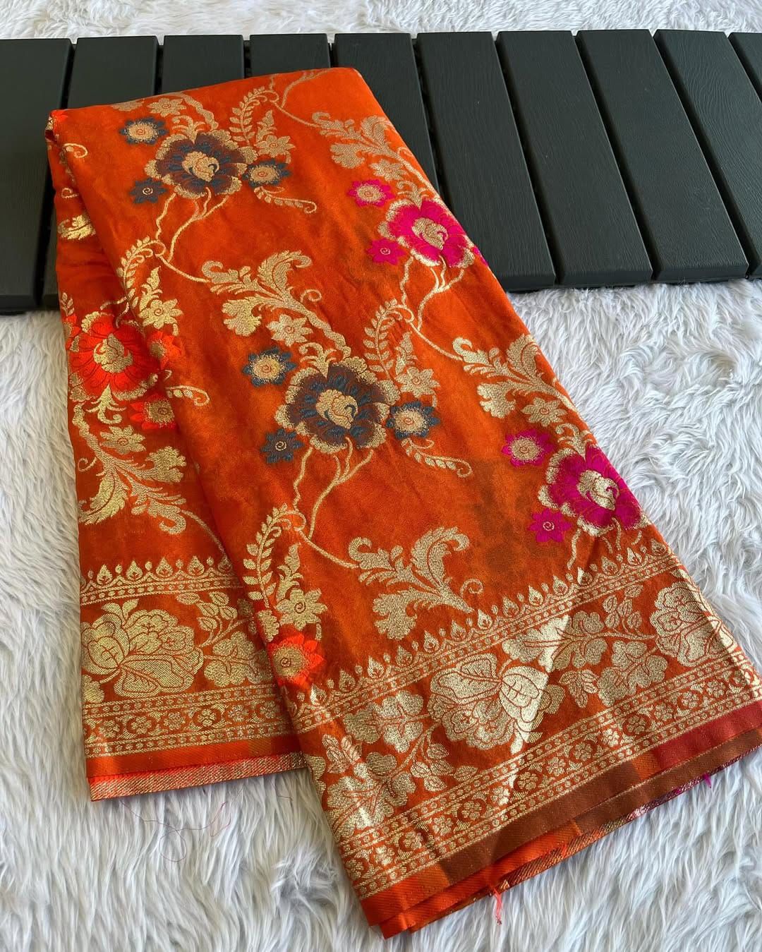 Pure Soft Khadi Crepe Silk Saree