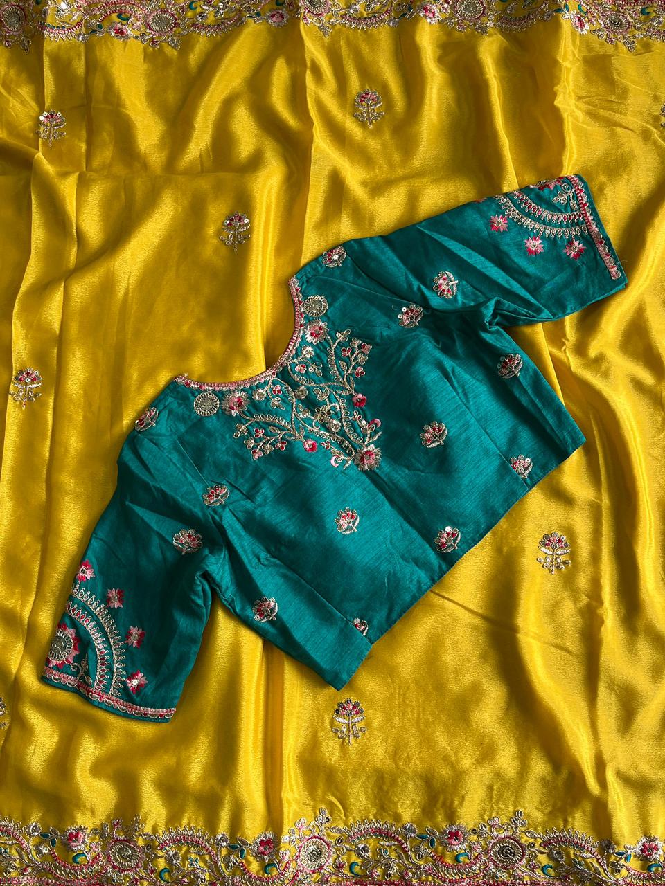 Premium Chinnon silk saree