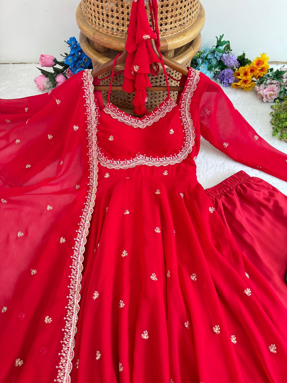 Georgette Gown With Dupatta