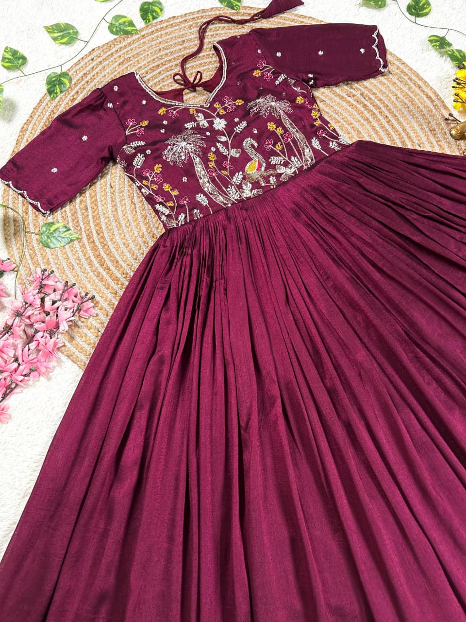 Vichitra Silk Fabric Gown