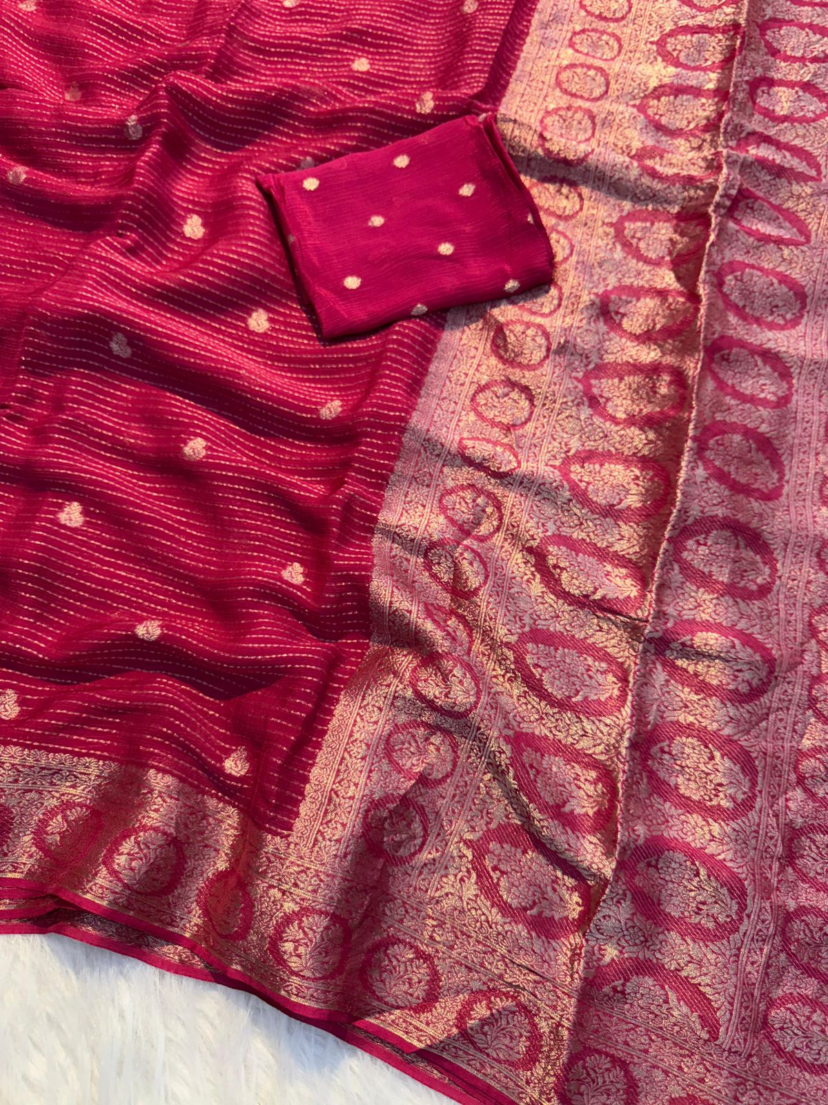Pure Viscose Soft Chinon Saree