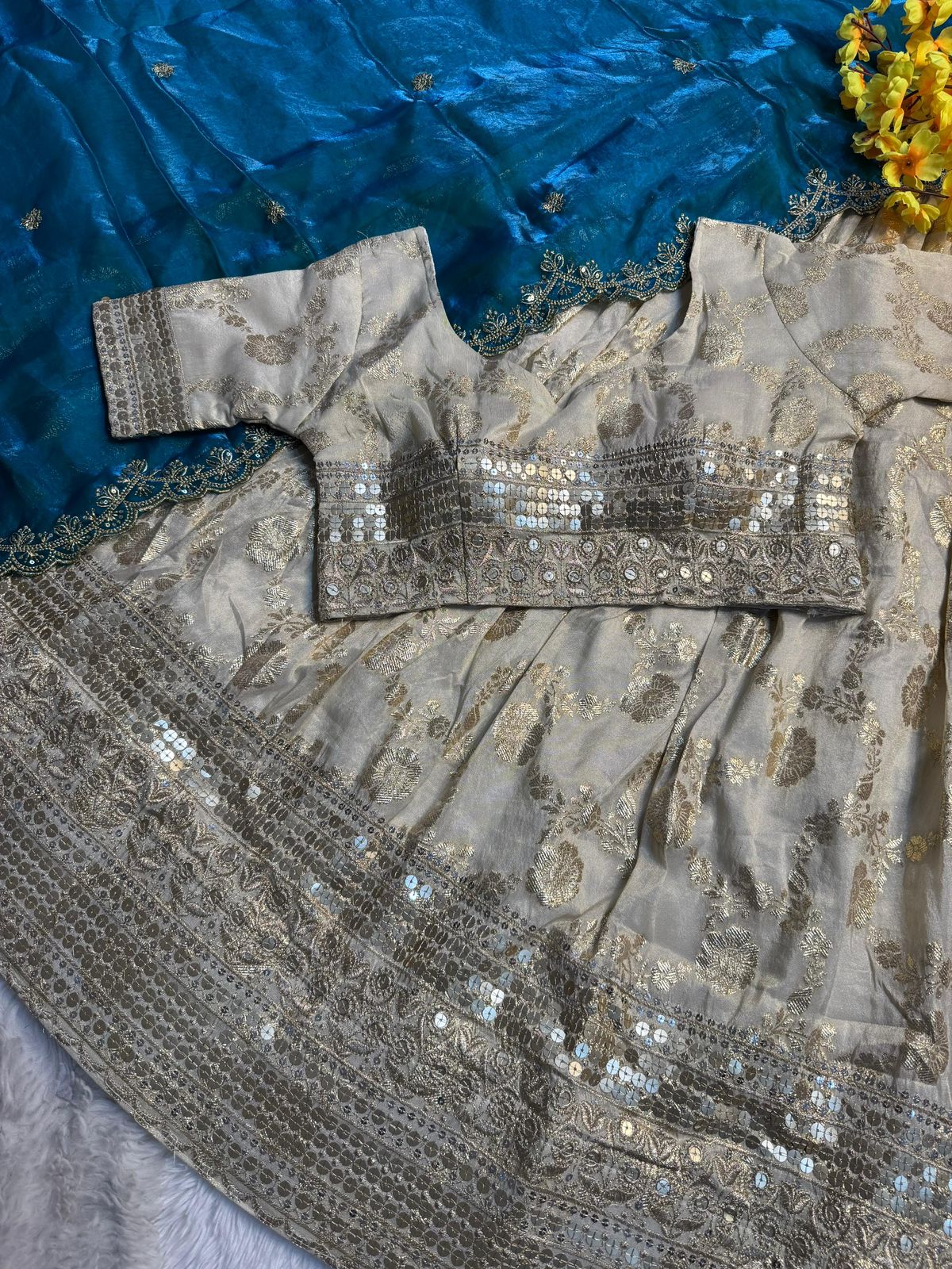 Pure Simmer Silk Half Saree