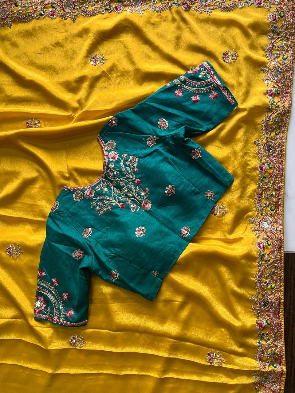 Premium Chinnon silk saree