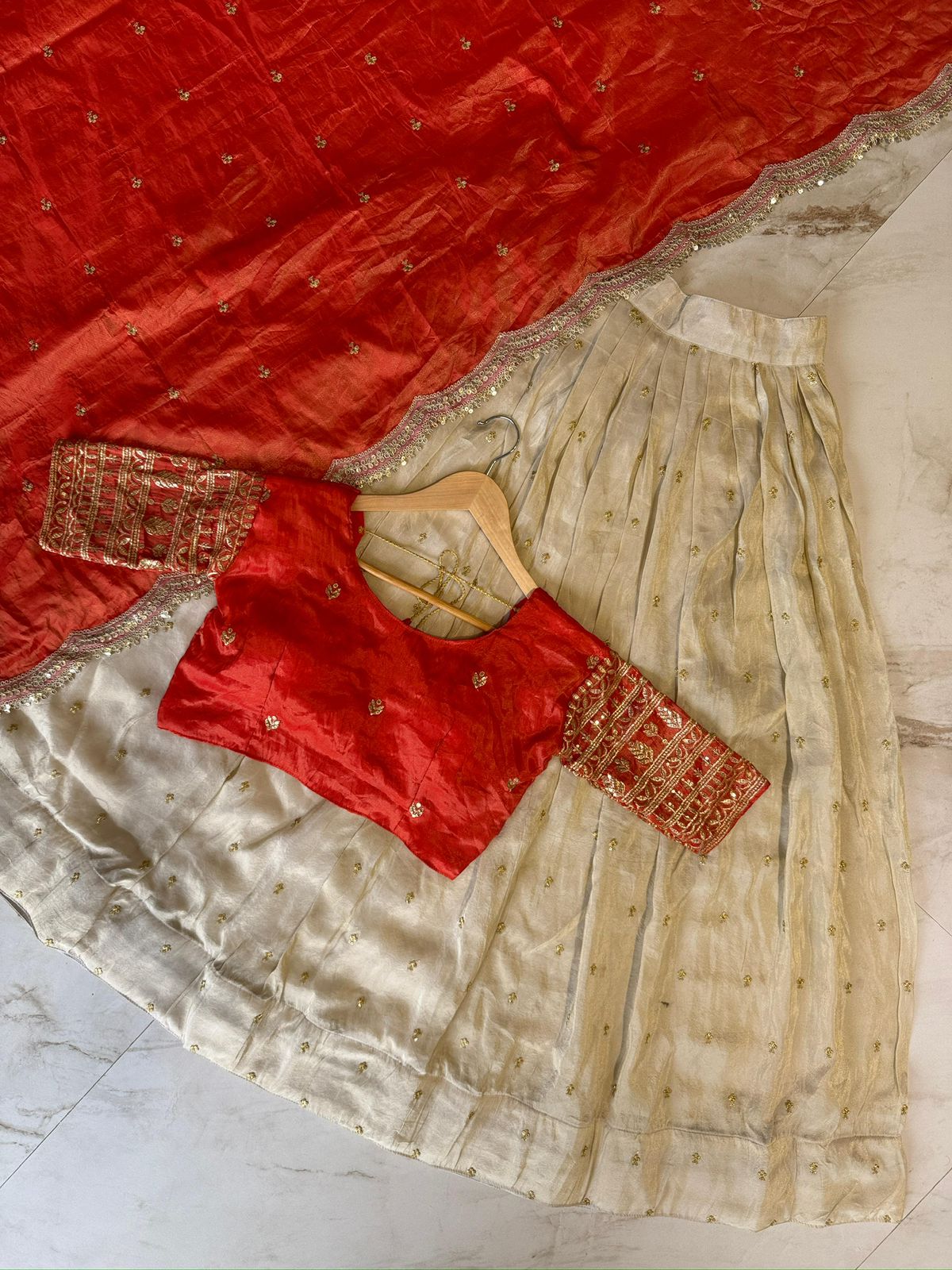 Tissue Silk Half Saree lehenga Choli