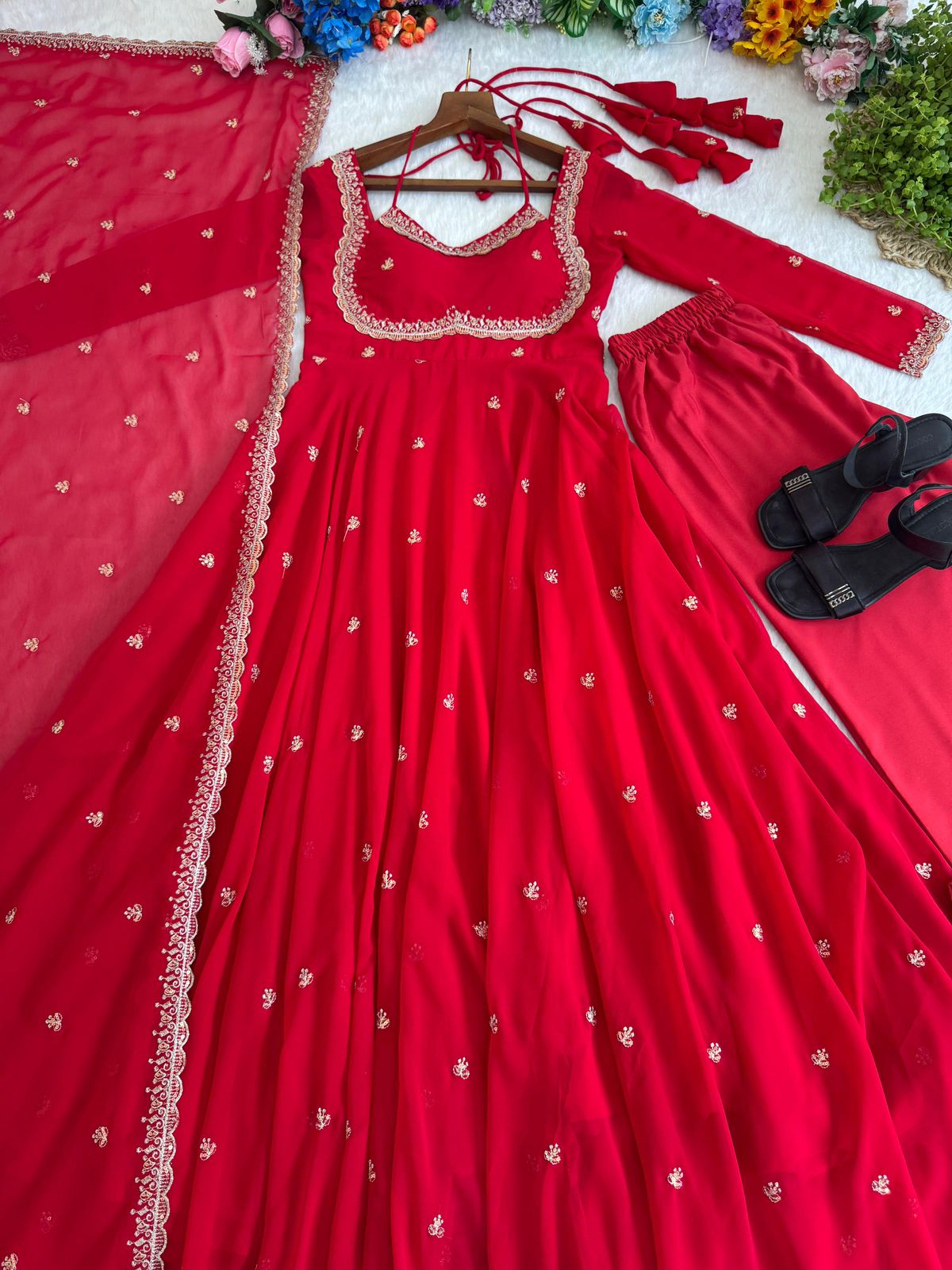 Georgette Gown With Dupatta