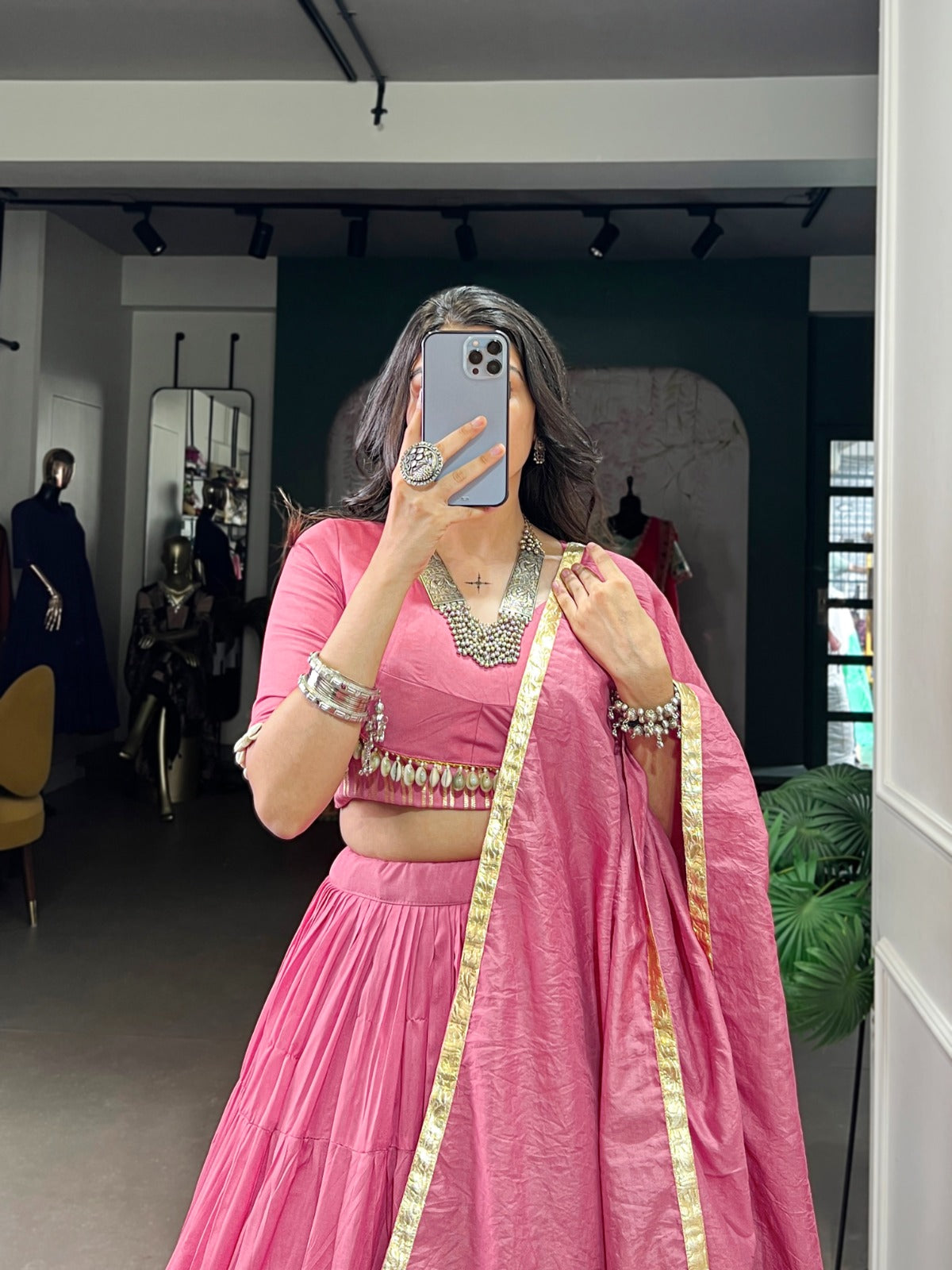 Pure Chanderi Lahenga