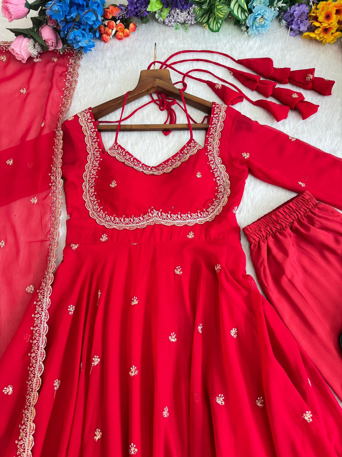 Georgette Gown With Dupatta