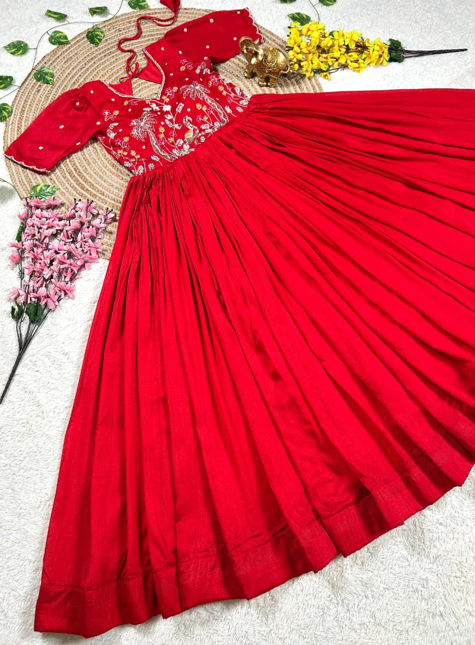 Vichitra Silk Fabric Gown