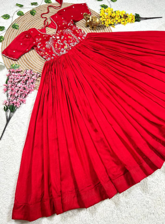 Vichitra Silk Fabric Gown