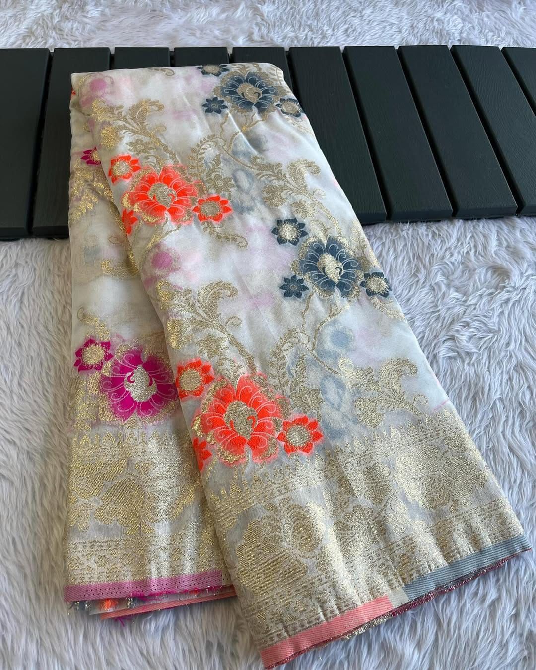 Pure Soft Khadi Crepe Silk Saree