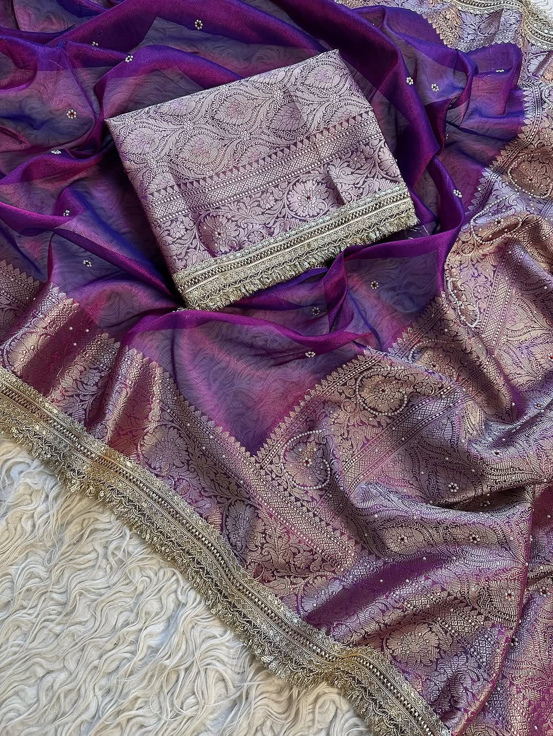 BANARASI SOFT MAHARANI GLASS TISSUE SILK SAREE
