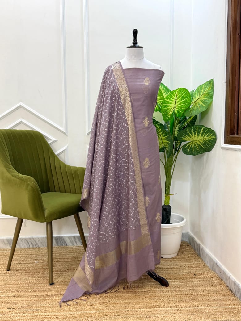 Banarasi Unstitched Salwar kameez with Dupatta