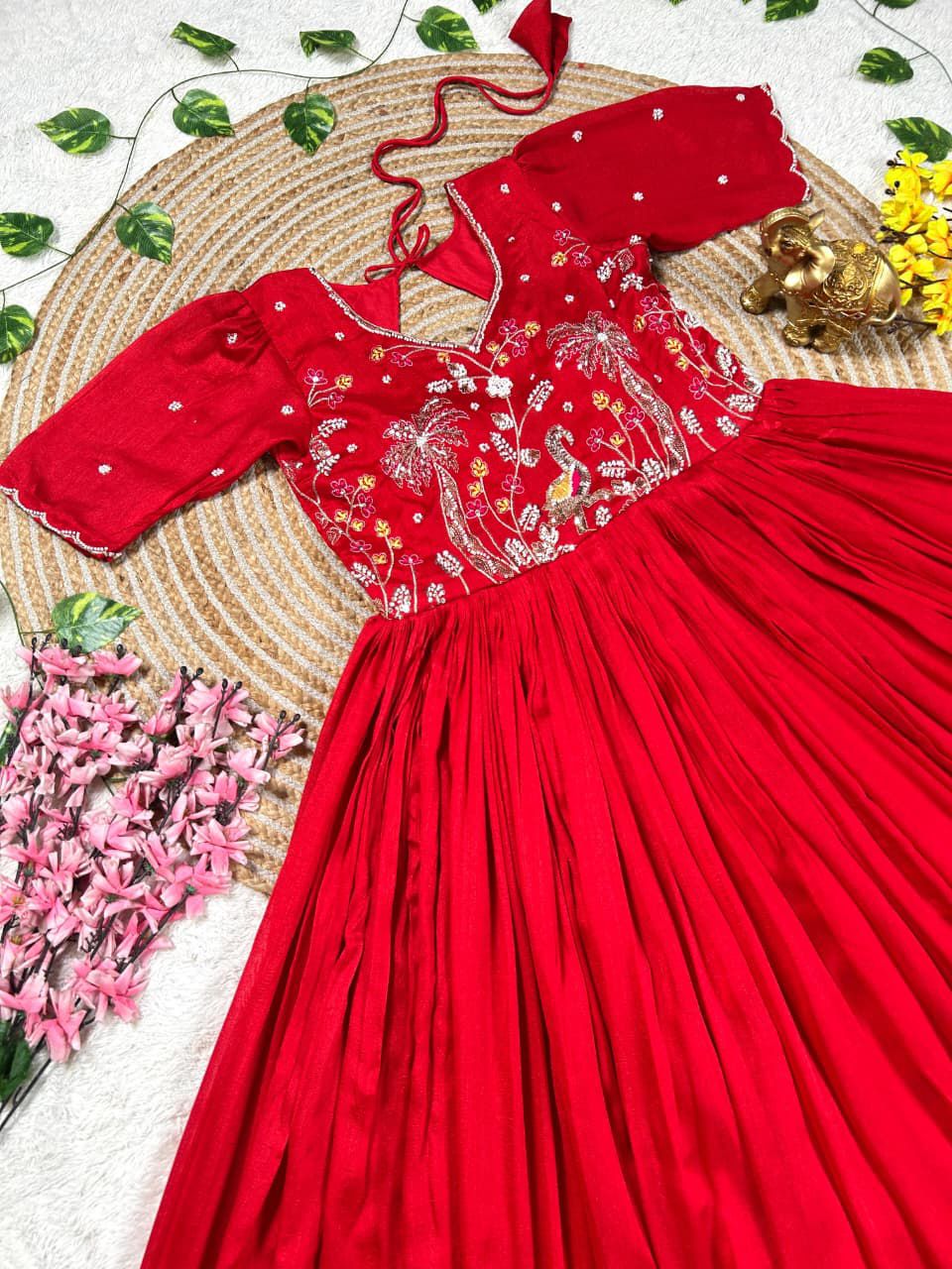 Vichitra Silk Fabric Gown