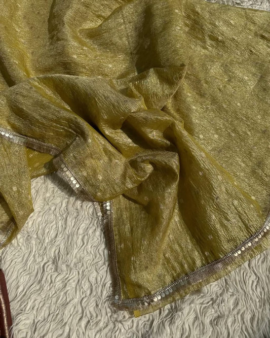 BANARASI SOFT CRUSHED TISSUE SILK SAREE