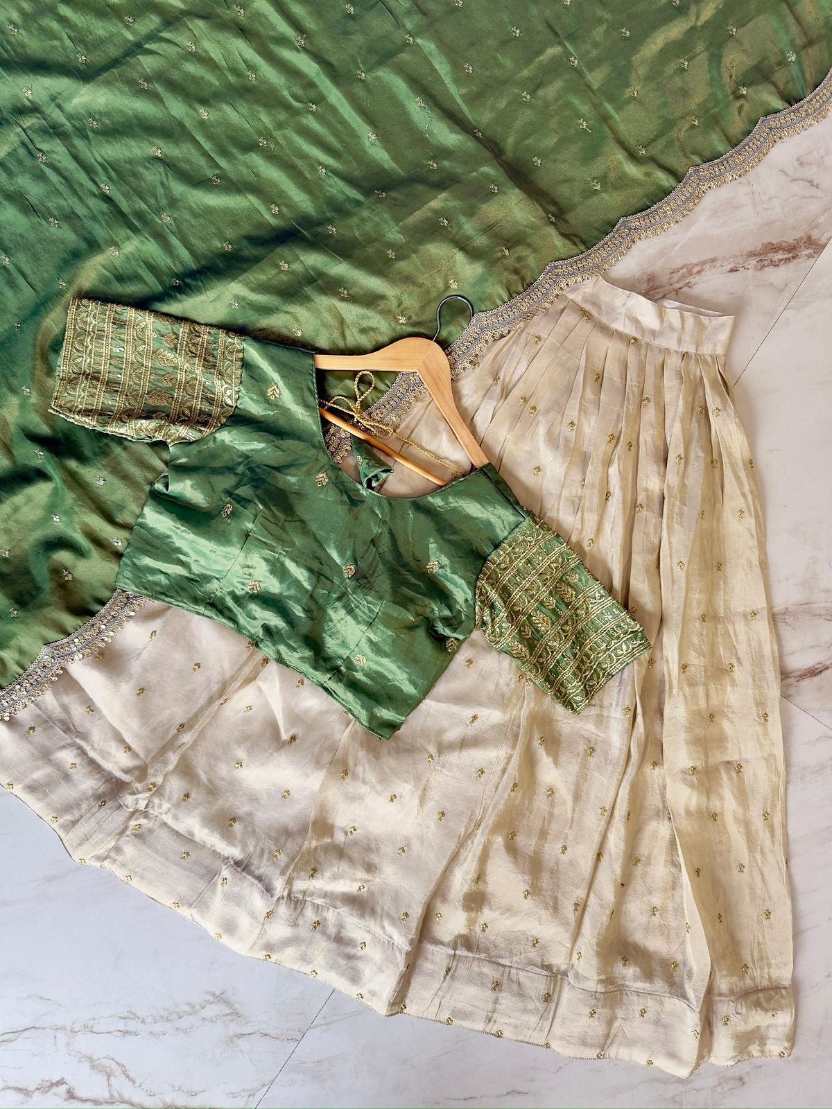 Tissue Silk Half Saree lehenga Choli