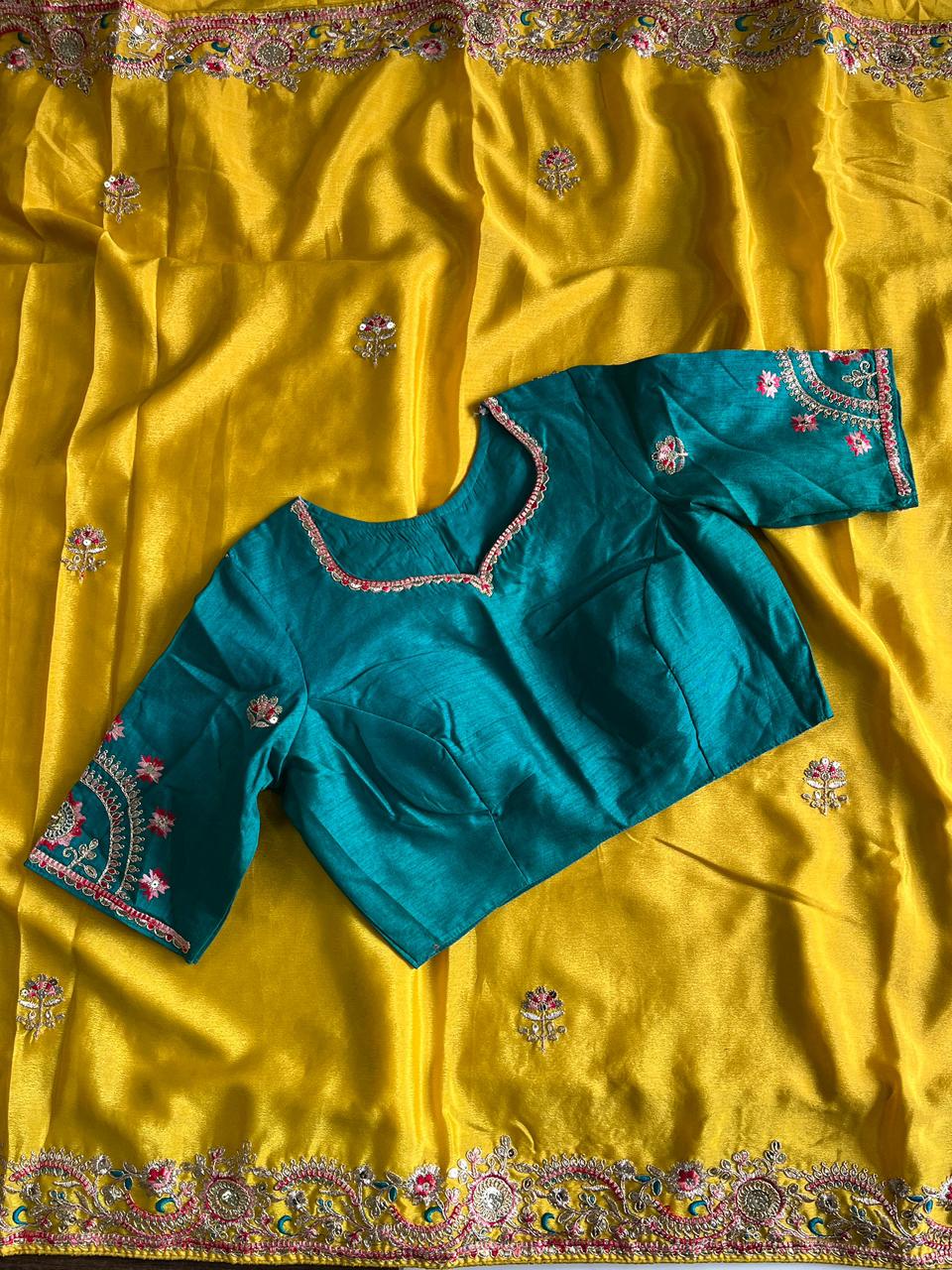 Premium Chinnon silk saree