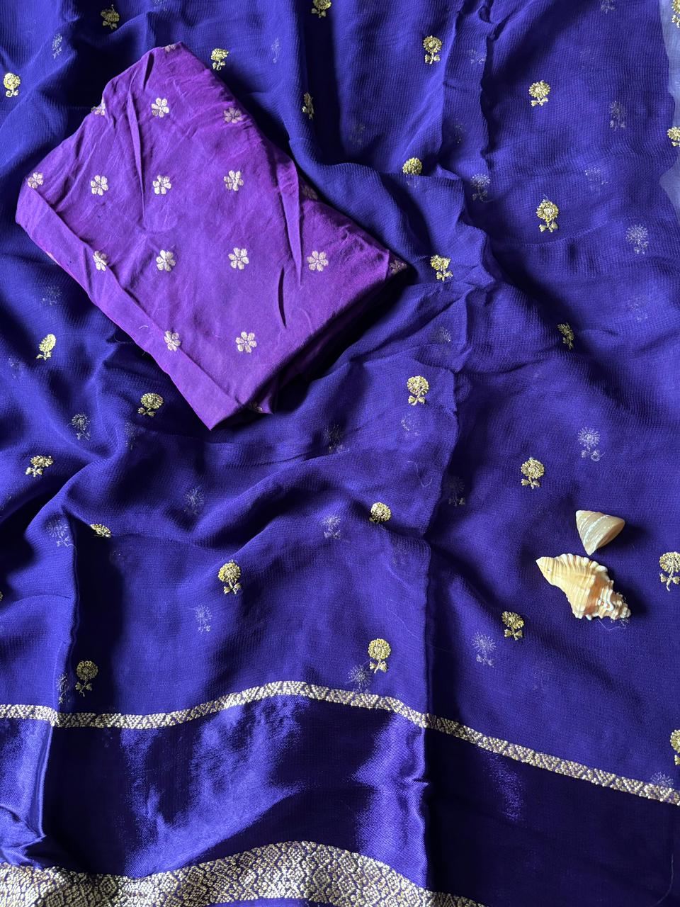 Pure Viscose Georgette Saree