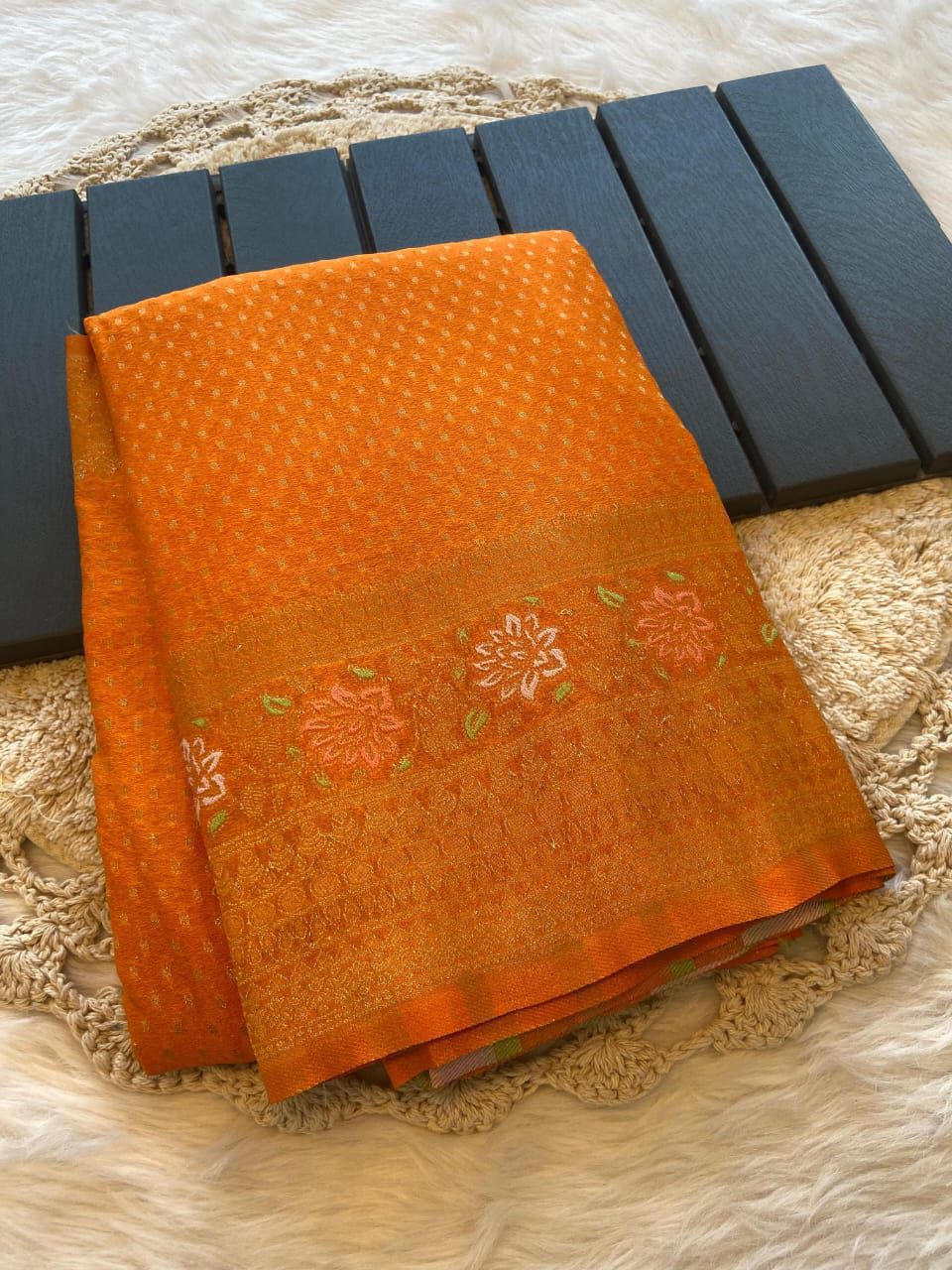Pure Soft Khadi Crepe Silk Saree