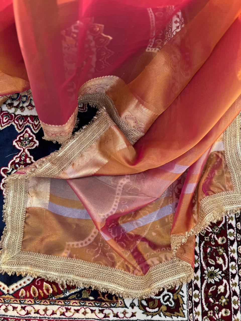 BANARASI SOFT BLOOD RED TISSUE SILK SAREE