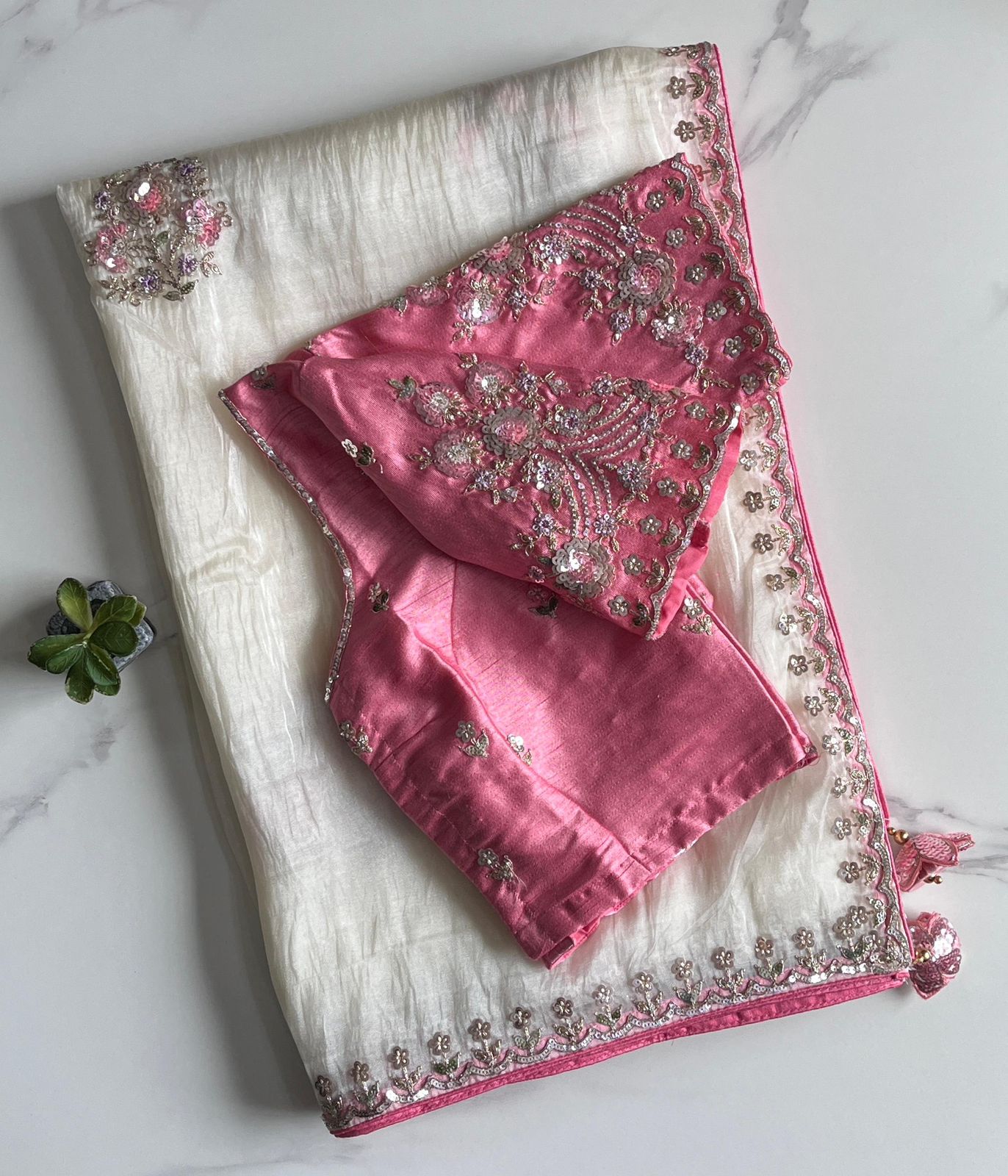 Pure Gold Crush Tissue Saree