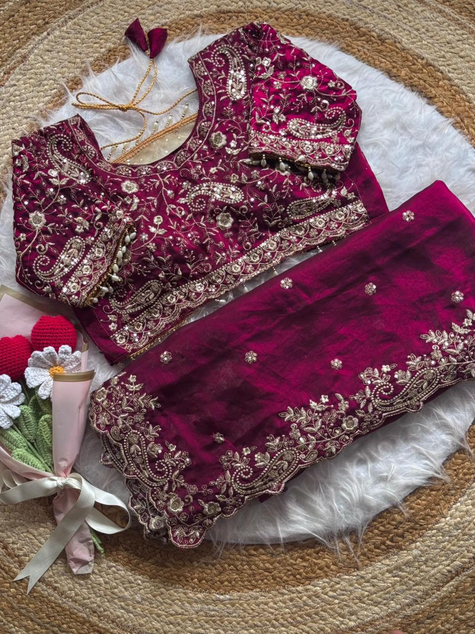 Soft Fandy Satin Saree