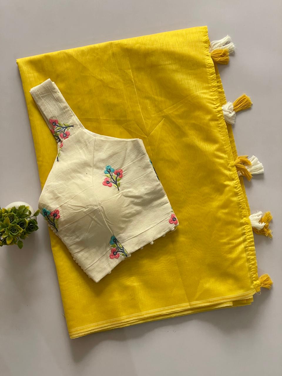 Premium Plain chanderi saree