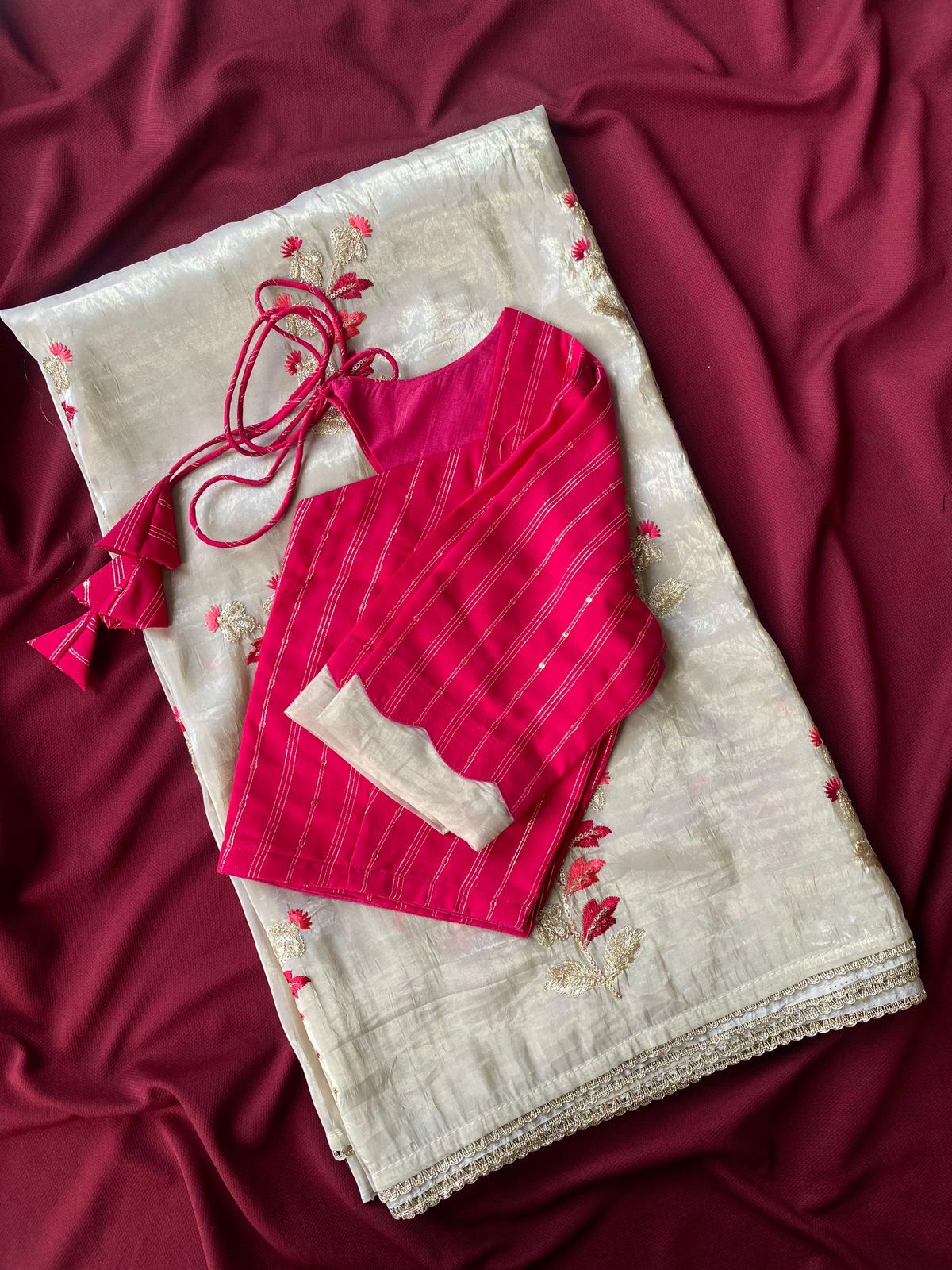 Pure Soft Glass Tissue Saree