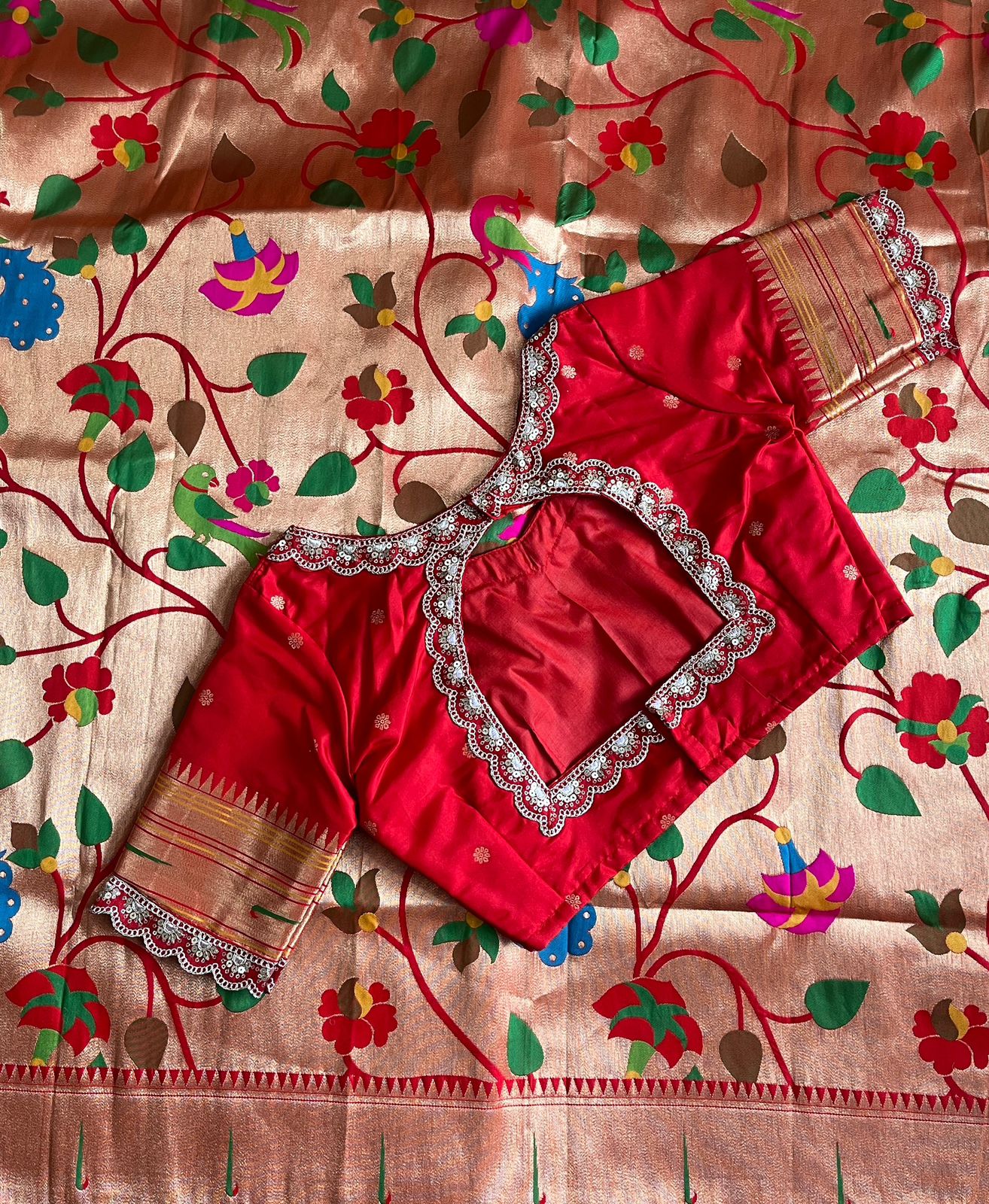 Banarasi pattu saree with paithani weaving