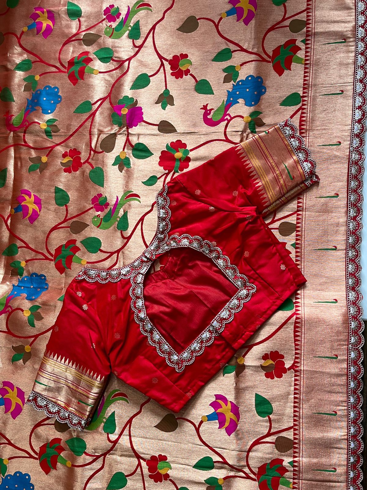 Banarasi pattu saree with paithani weaving