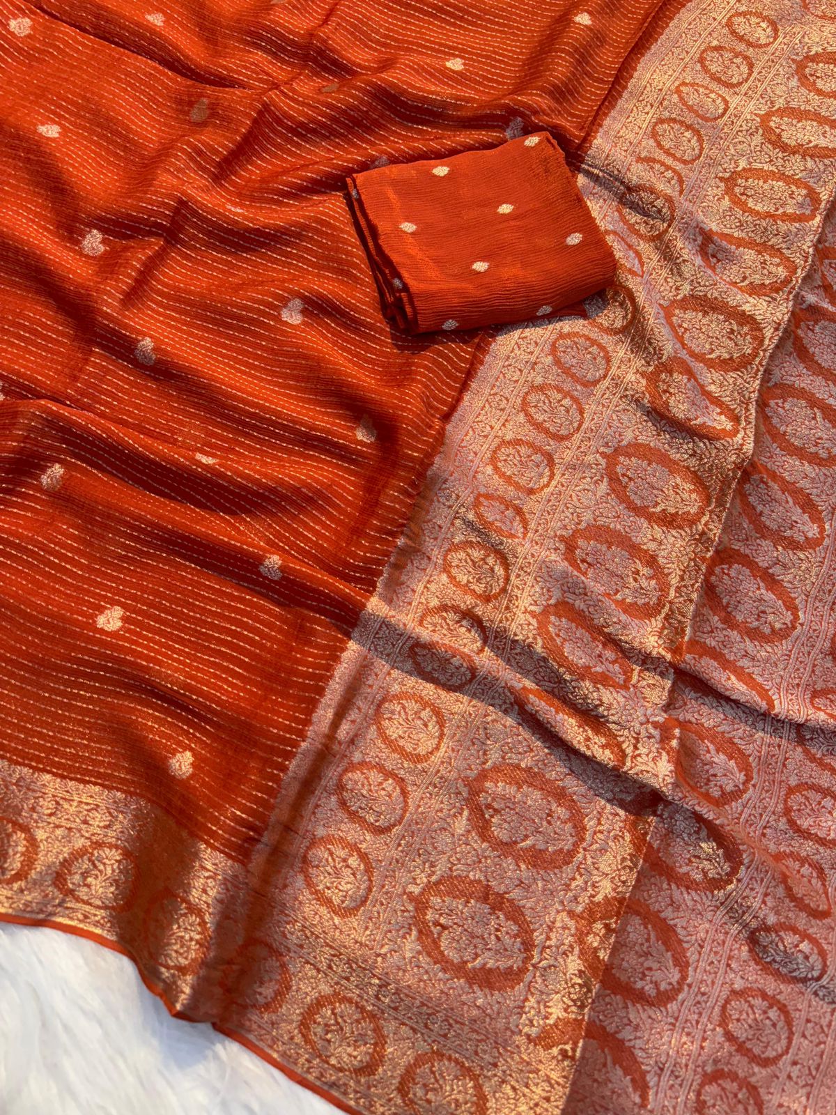 Pure Viscose Soft Chinon Saree
