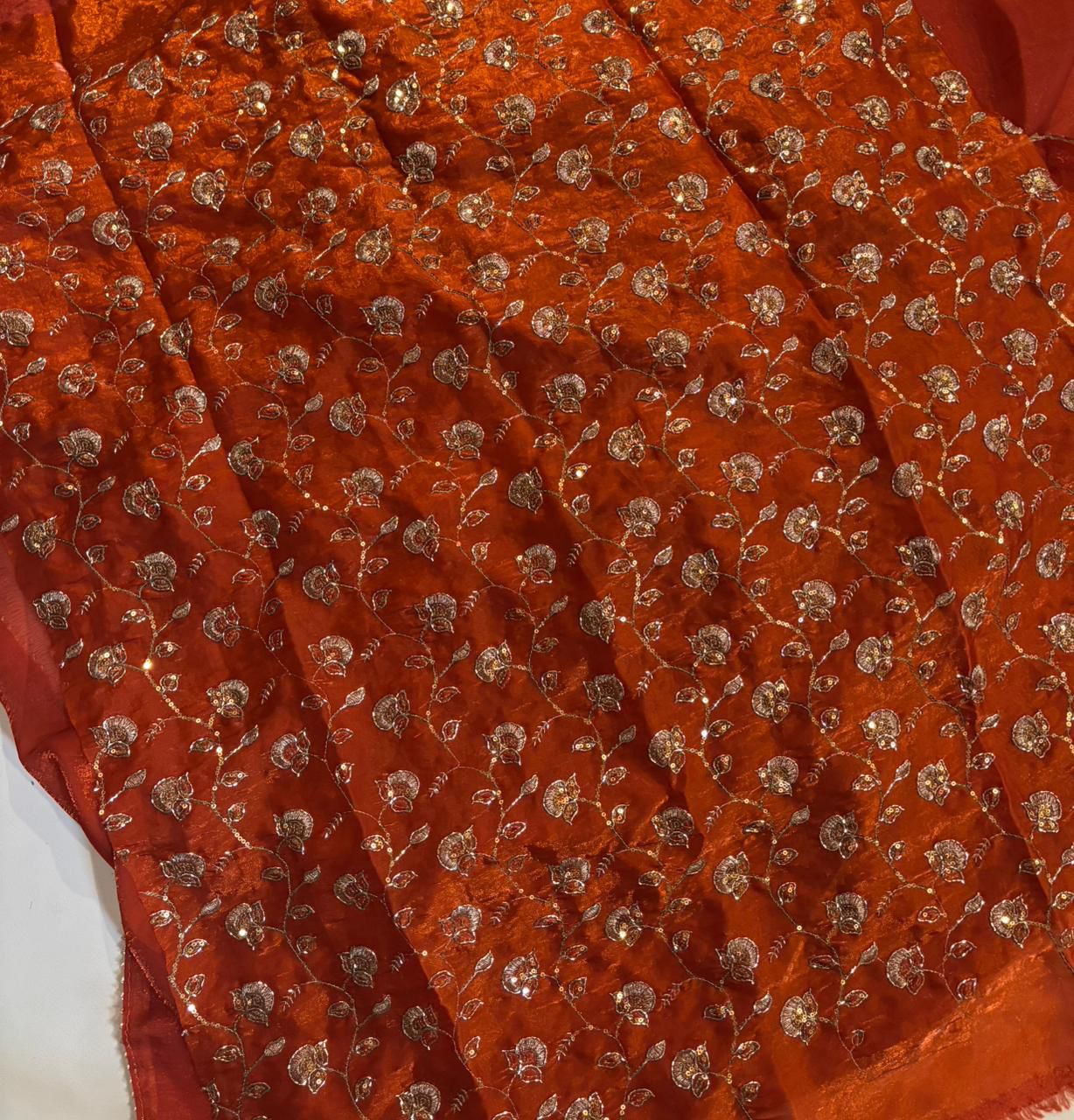Gold Colour beautiful Designer Saree