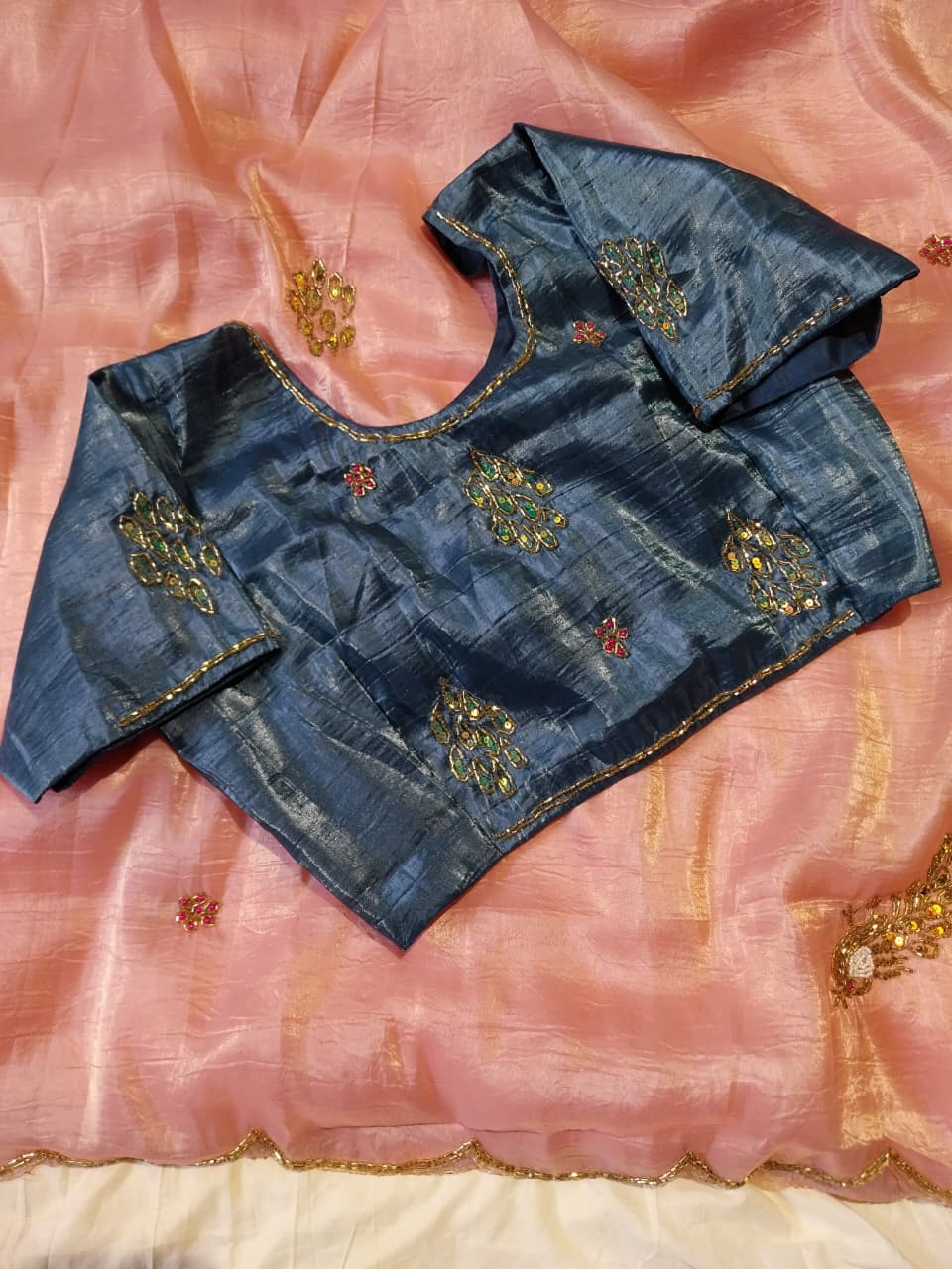 Gold Tissue Crush Saree
