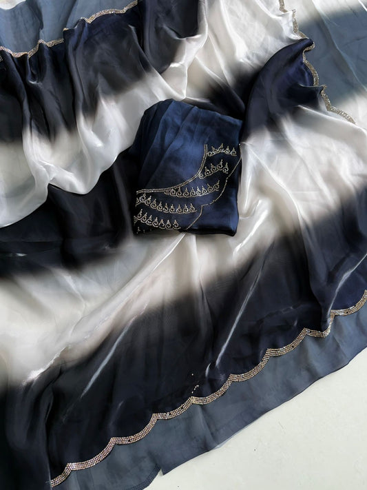 Fendy Sattin Dual Shad Saree